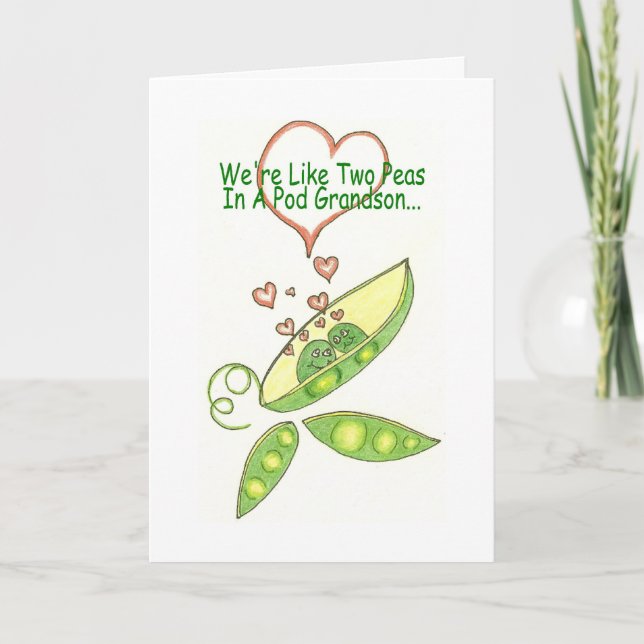 Vi är lika två ärtor i en podsonsonhälsning kort (Framsida)