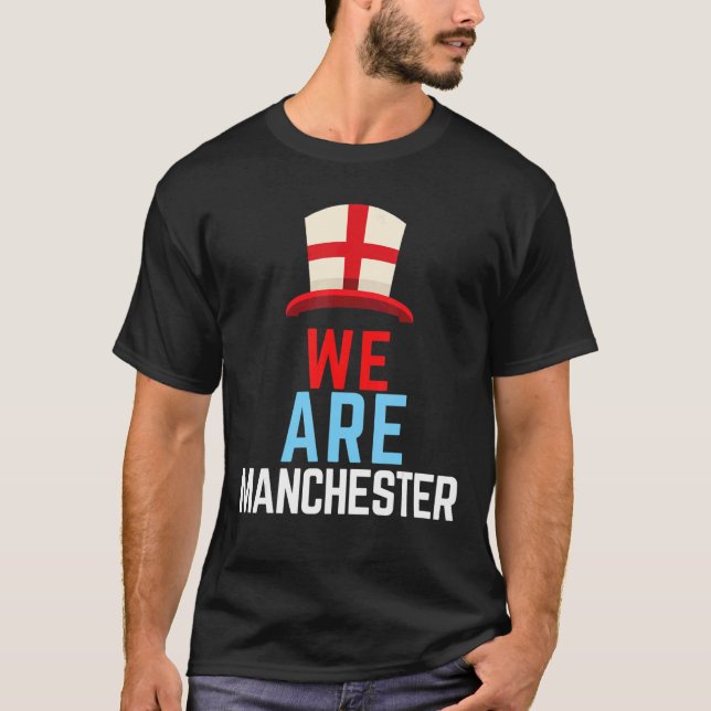 Vi är Manchester England Flagga Sports T Shirt (Framsida)