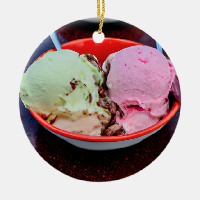 Vi är Mint to be Ice Cream jul Pun Julgransprydnad Keramik (Framsidan)