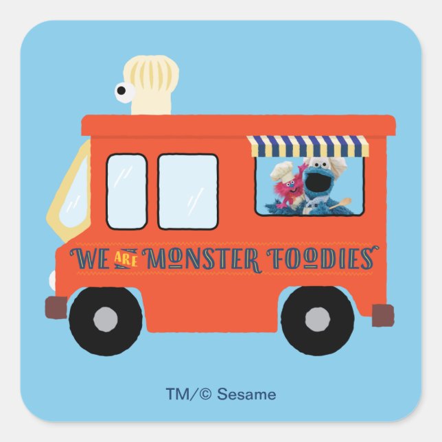 Vi är monsterfoodies fyrkantigt klistermärke (Framsida)