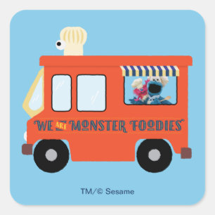 Vi är monsterfoodies fyrkantigt klistermärke