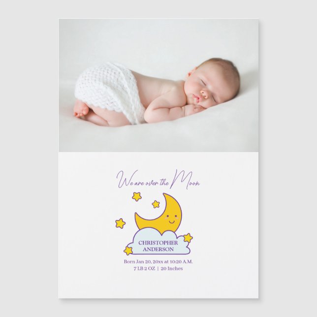 Vi är nu över Måne Baby-meddelandet om foto (Framsida)