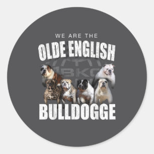Vi Är Olde Engelsk Bulldogge Rolig Hund Älskare Sa Runt Klistermärke