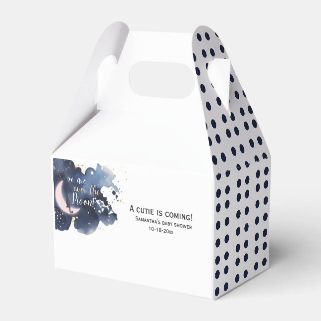 Vi är över babyduschen i måne presentaskar (Framsidan Sidan)