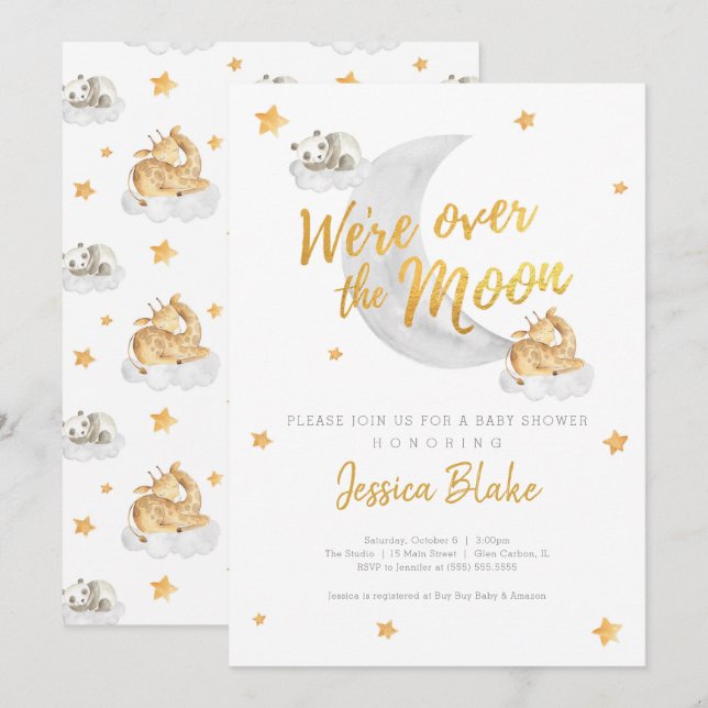 Vi är över Måne Inbjudningar (Fram/baksida)