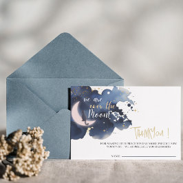 Vi är över måne-kortet för babyduschen i måne