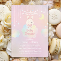 Vi är över Måne Little Bunny Girl Baby Shower
