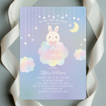 Vi är över Måne Little Bunny Girl Baby Shower