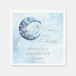 Vi är över Måne Pojkbabyskaren Pappersservett