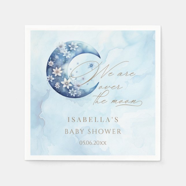 Vi är över Måne Pojkbabyskaren Pappersservett (Framsidan)