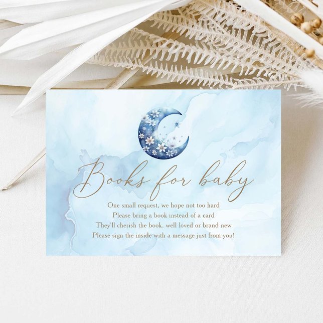 Vi är över Måne Pojke Shower Bokar för Baby Tilläggskort (Skapare uppladdad)