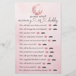 Vi är över Måne-tjejen Shower "Gissa vem"-spelet