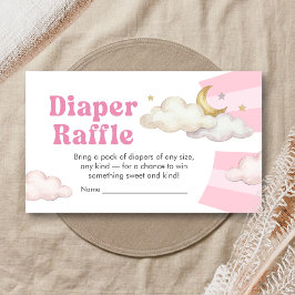 Vi är över månen Baby Shower Blöja Lotteri Tilläggskort