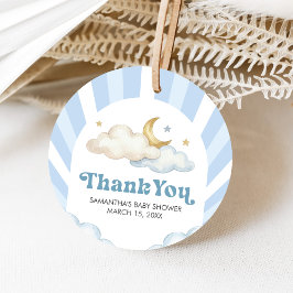 Vi är över månen baby shower gåvor etiketter