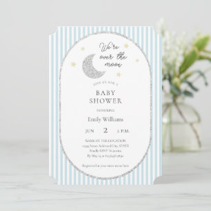Vi Är Över Månen Baby Shower Inbjudningar