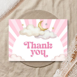 Vi är över månen Baby Shower Tack Kort