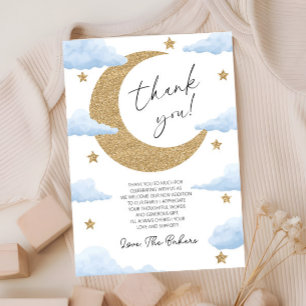 Vi är över månen Boho Celestial Baby Shower Tack Kort