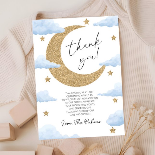 Vi är över månen Boho Celestial Baby Shower Tack Kort (Skapare uppladdad)