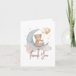 Vi är över månen Teddybjörn Baby Shower Tack Kort