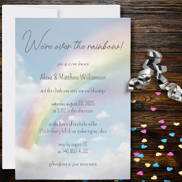 Vi är över Regnbåge Baby Shower Inbjudningar
