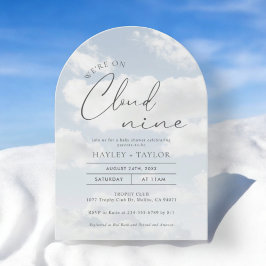 Vi är på Cloud 9 Baby Shower Arch Inbjudningar