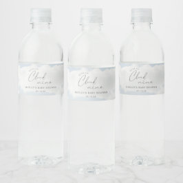Vi är på Cloud 9 Baby Shower Favor Vattenflaska Etikett