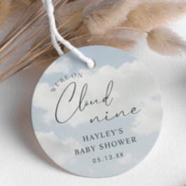 Vi är på Cloud 9 Baby Shower Gåvor Etiketter