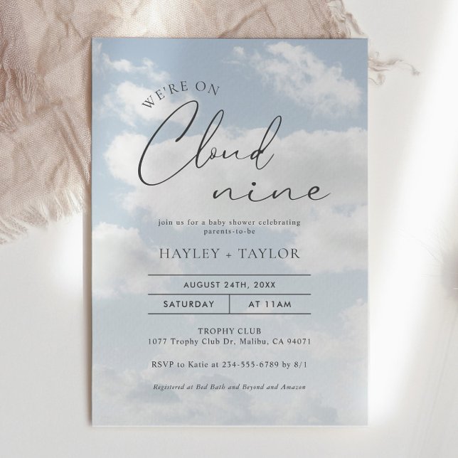 Vi är på Cloud 9 Baby Shower Inbjudningar (Skapare uppladdad)
