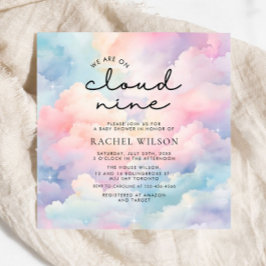 Vi är på Cloud 9 Baby Shower Inbjudningar