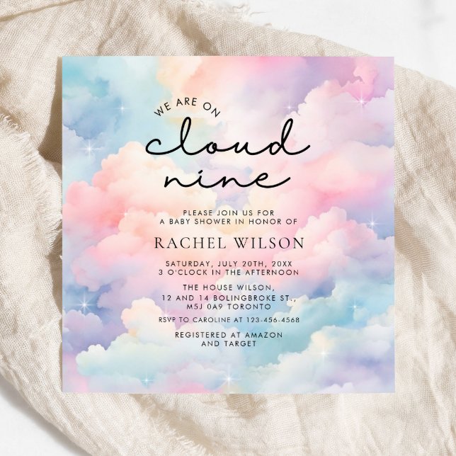 Vi är på Cloud 9 Baby Shower Inbjudningar (Skapare uppladdad)