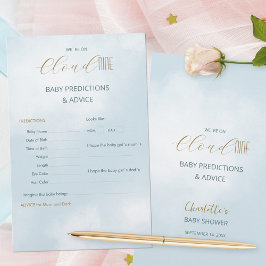 Vi är på Cloud 9 Blå Baby Shower Gissningslek