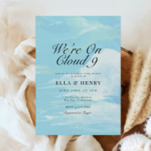 Vi är på Cloud 9 Blå himmel Par Baby Shower