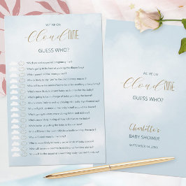 Vi är på Cloud 9 Blue Baby Shower Gissa vem som sp