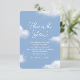 Vi är på Cloud 9 Blue Baby Shower - tackkort Tack Kort