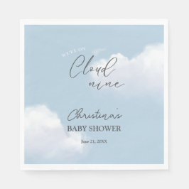 Vi är på Cloud 9 Blue Boy Baby Shower Pappersservett