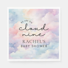 Vi är på Cloud 9 Dreamy Pastel Baby Shower Pappersservett