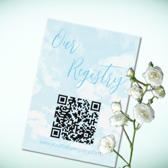 Vi är på Cloud Nine Baby Shower-registret Tilläggskort (Skapare uppladdad)