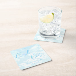 Vi är på Cloud Nine Baby Shower Underlägg Papper Kvadrat