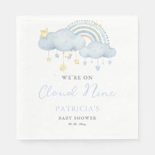 Vi är på Cloud Nine Boy Baby Shower Pappersservett