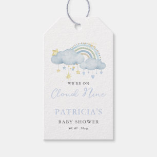 Vi är på Cloud Nine Boy Baby Shower Presentetikett