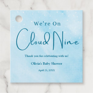 Vi är på Cloud Nine Boy Shower Gåvor Etiketter