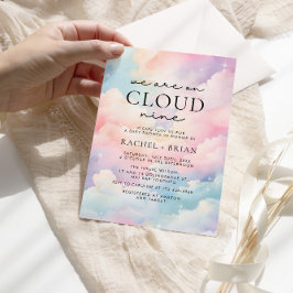 Vi är på Cloud Nine Dreamy Himlar Baby Shower Inbjudningar