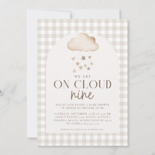 Vi är på Cloud Nine Gender Neutral Baby Shower Inbjudningar