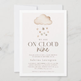Vi är på Cloud Nine Gender Neutral Baby Shower Inbjudningar