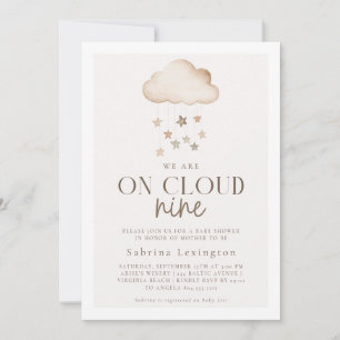 Vi är på Cloud Nine Gender Neutral Baby Shower Inbjudningar