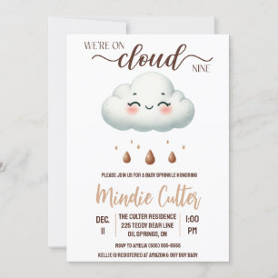 Vi är på Cloud Nine, Gender Neutral Baby Sprinkle Inbjudningar
