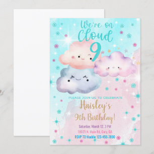 Vi är på Cloud Nine-inbjudan nioårsdag. Inbjudningar