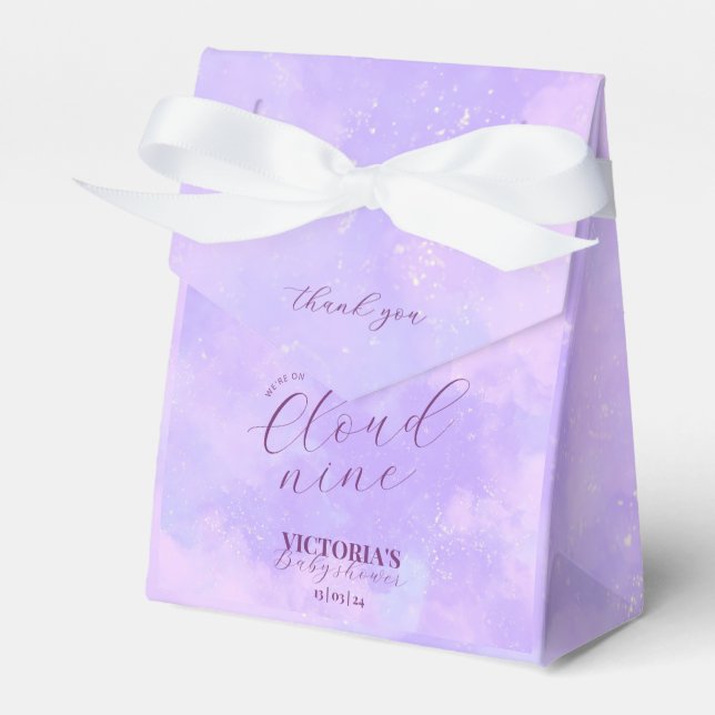 Vi är på Cloud Nine Tender Baby Shower Presentaskar (Framsidan Sidan)