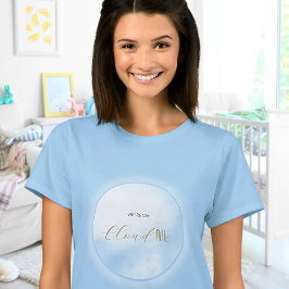 Vi är på Moln 9 Blå Mamma att bli Bebisdusch T Shirt