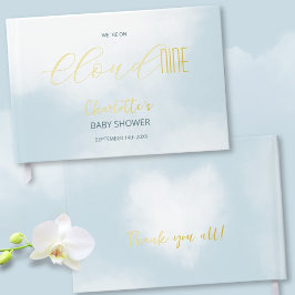 Vi är på Moln 9 Elegant Script Blå Bebisdopp